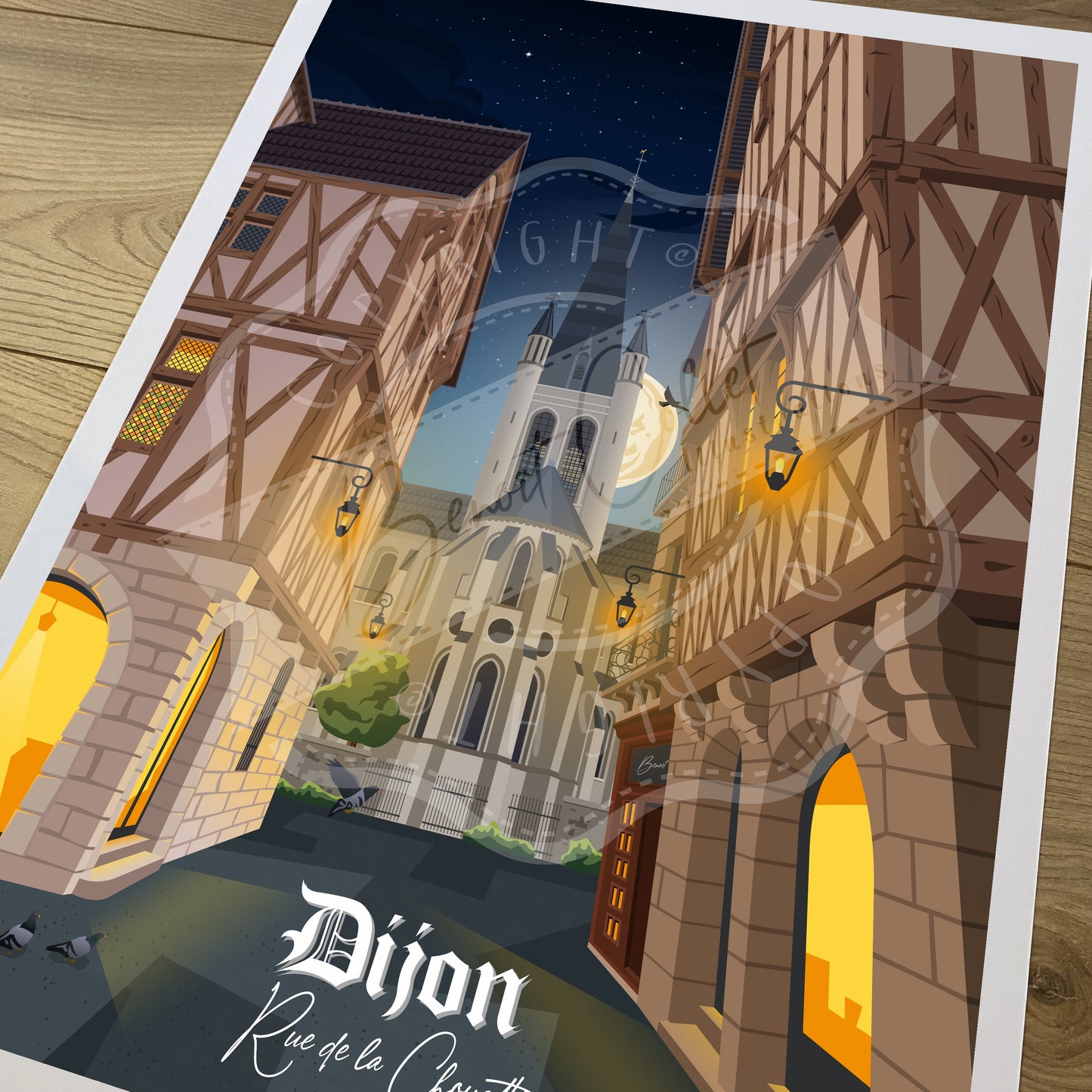 Dijon - Rue de la Chouette (Affiche)