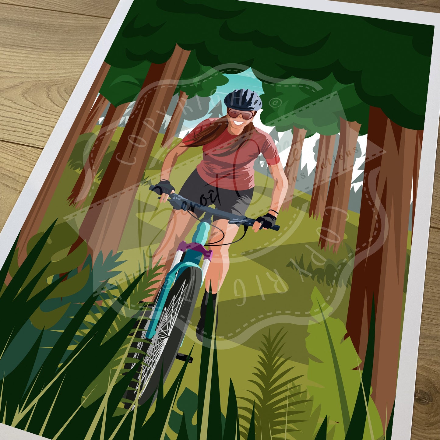 VTT en forêt (Affiche)