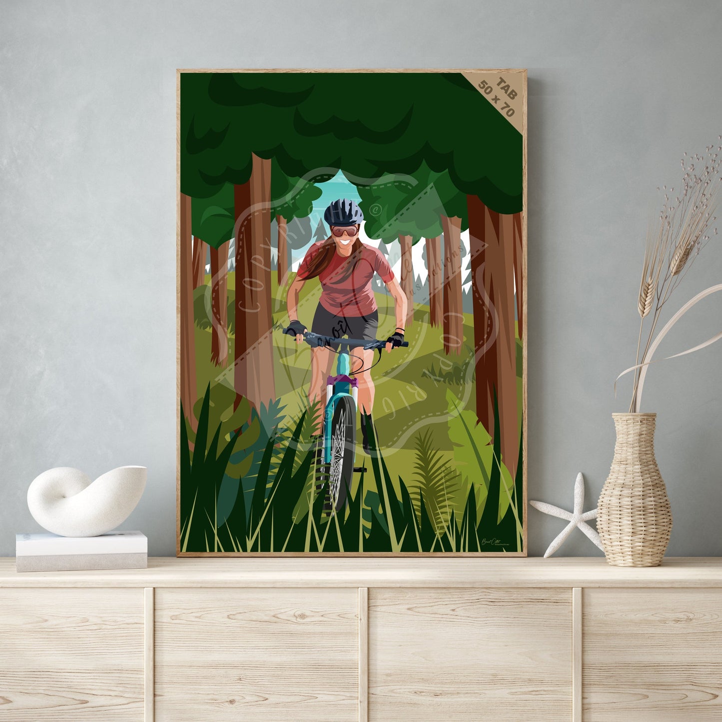 VTT en forêt (Tableau)