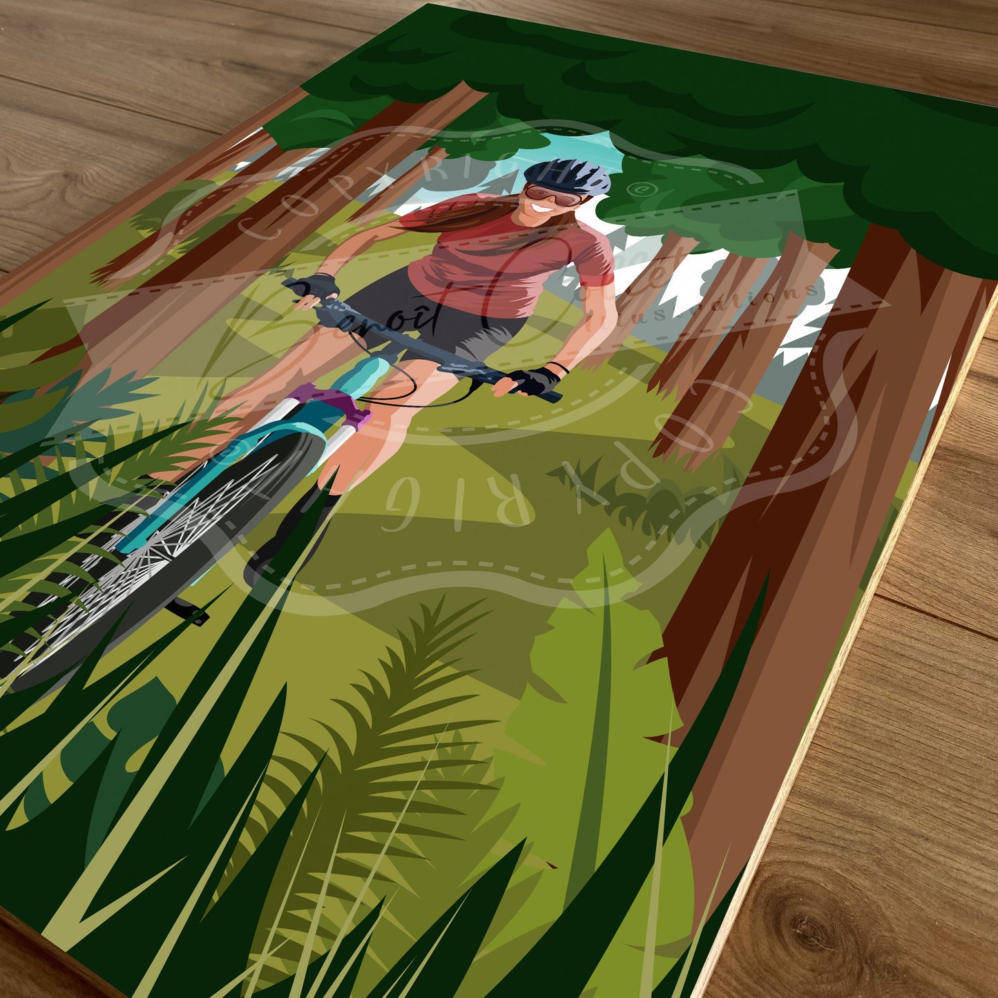 VTT en forêt (Tableau)