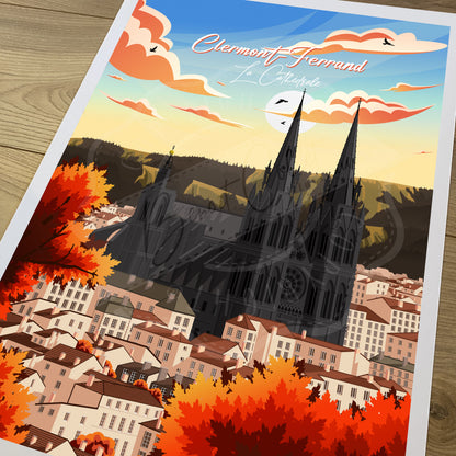 Clermont-Ferrand - La Cathédrale (Affiche)