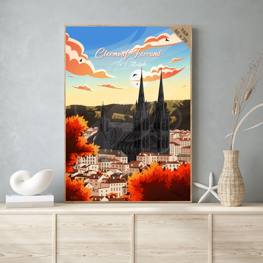 Clermont-Ferrand - La Cathédrale (Tableau)