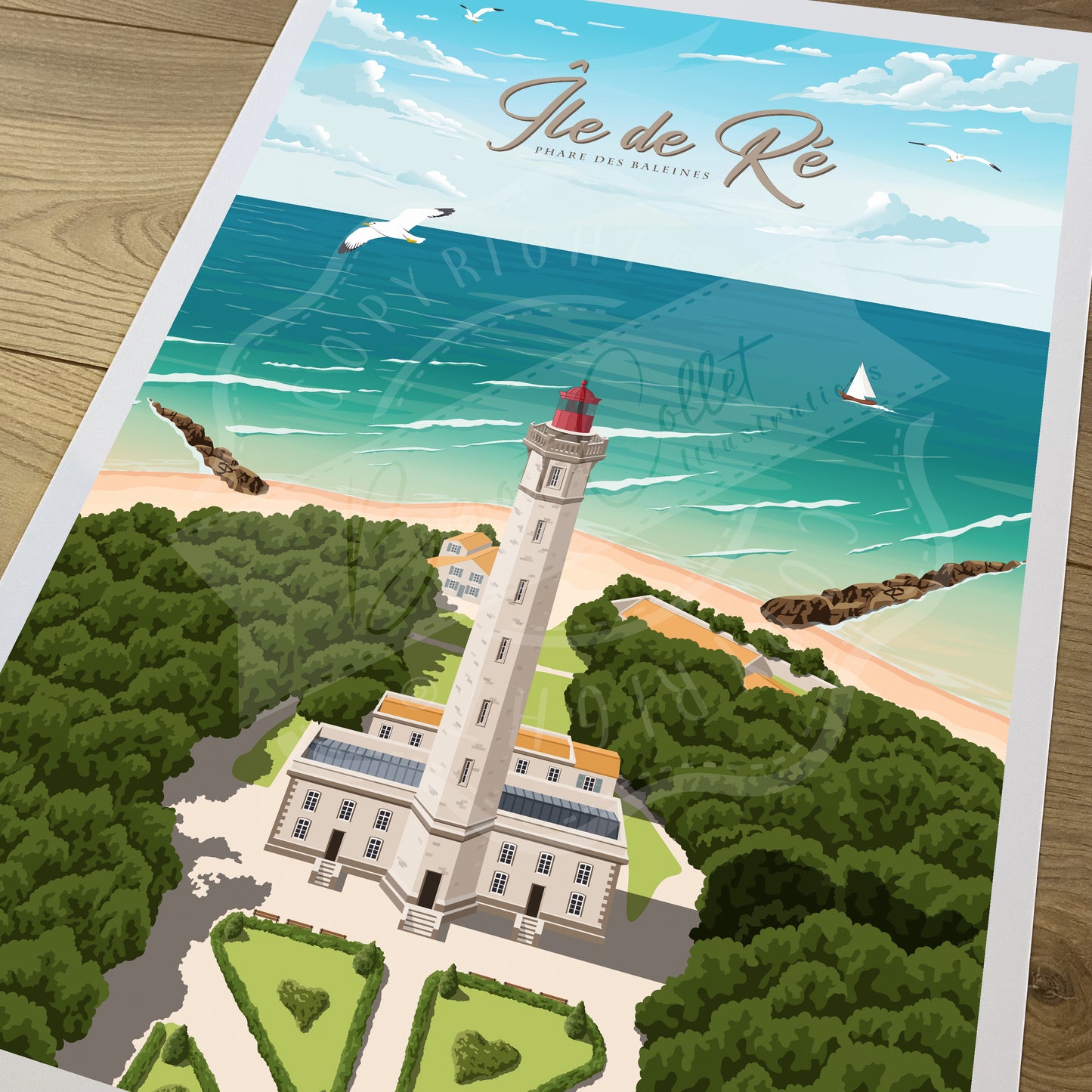 Île de Ré - Phare des Baleines (Affiche)