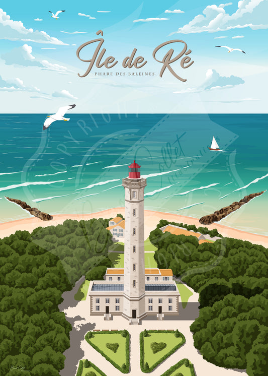 Île de Ré - Phare des Baleines (Affiche)