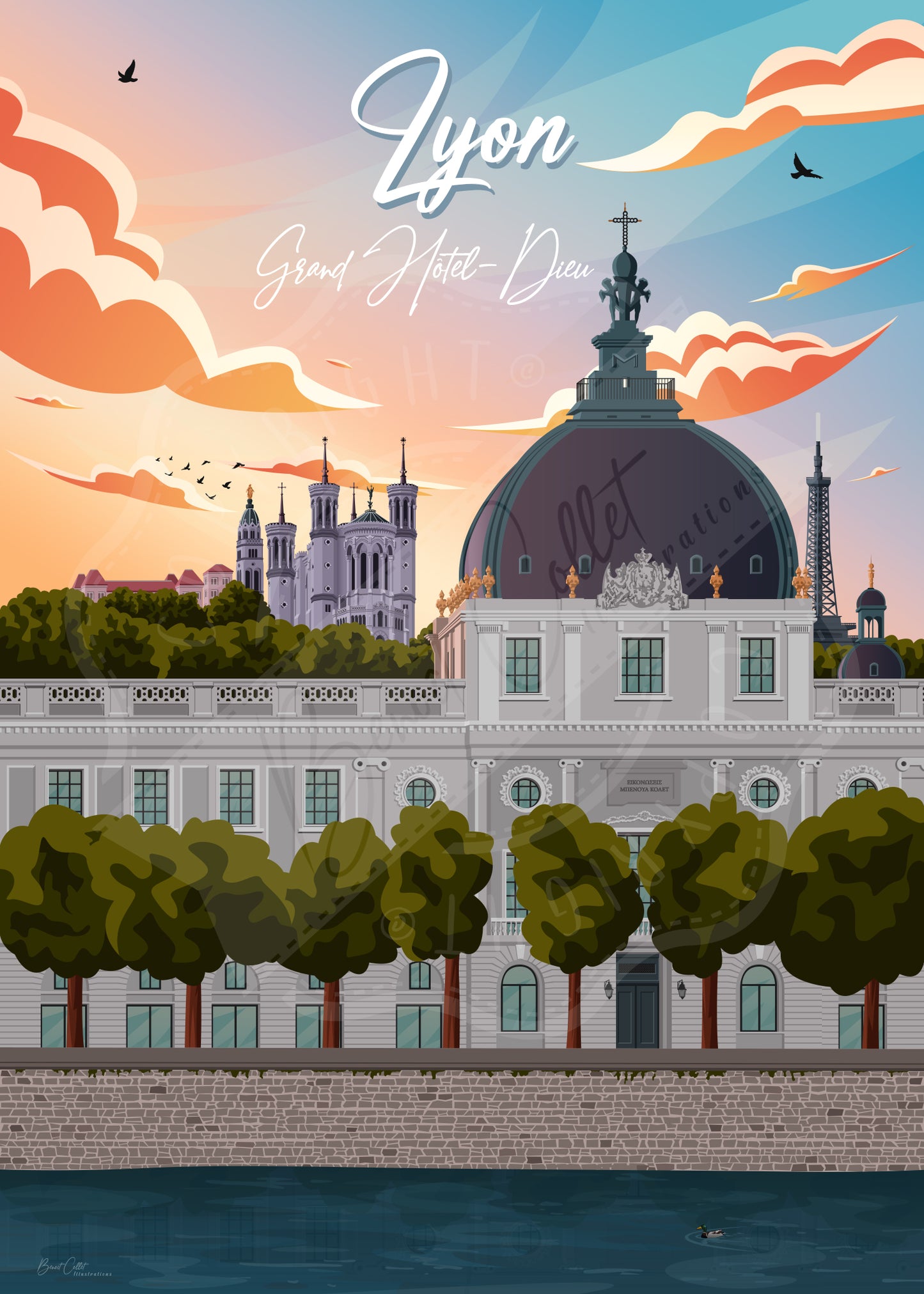 Lyon - Grand Hôtel-Dieu (Affiche)